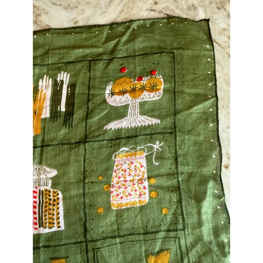 Vintage Pat Prichard 50s 60s Mid Century Ladies Handkerchief MCM Lady Print - Picture 3 of 5